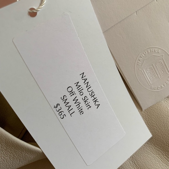 Nanushka Sarong Mini Wrap Skirt Milo Vegan Leather Off White - Picture 7 of 8